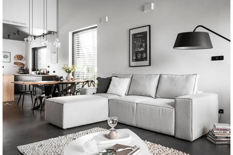 Kamli Sovesofa m. Divan med Oppbevaring - Lysegrå - Møbler - Sofaer - Sovesofaer