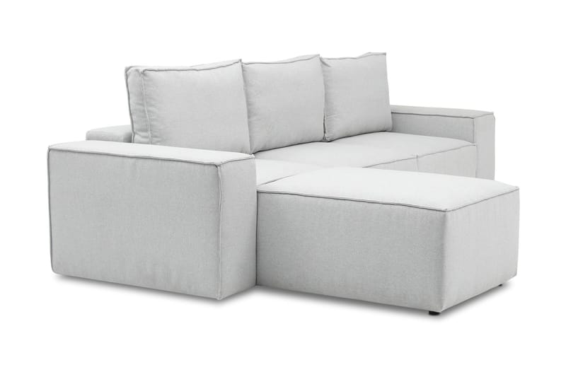 Kamli Sovesofa m. Divan med Oppbevaring - Lysegrå - Møbler - Sofaer - Sovesofaer