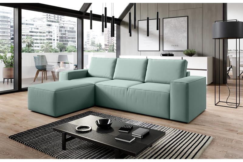 Kamli Sovesofa m. Divan med Oppbevaring - Lyserosa - Møbler - Sofaer - Sovesofaer
