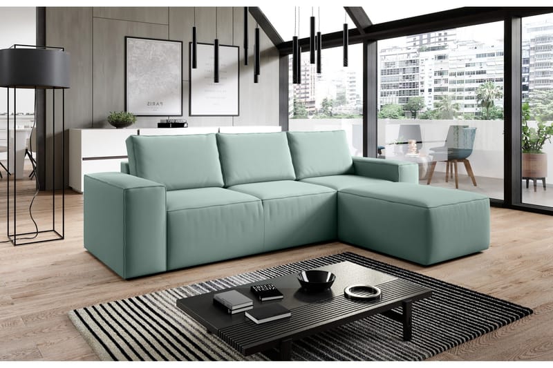 Kamli Sovesofa m. Divan med Oppbevaring - Lyserosa - Møbler - Sofaer - Sovesofaer