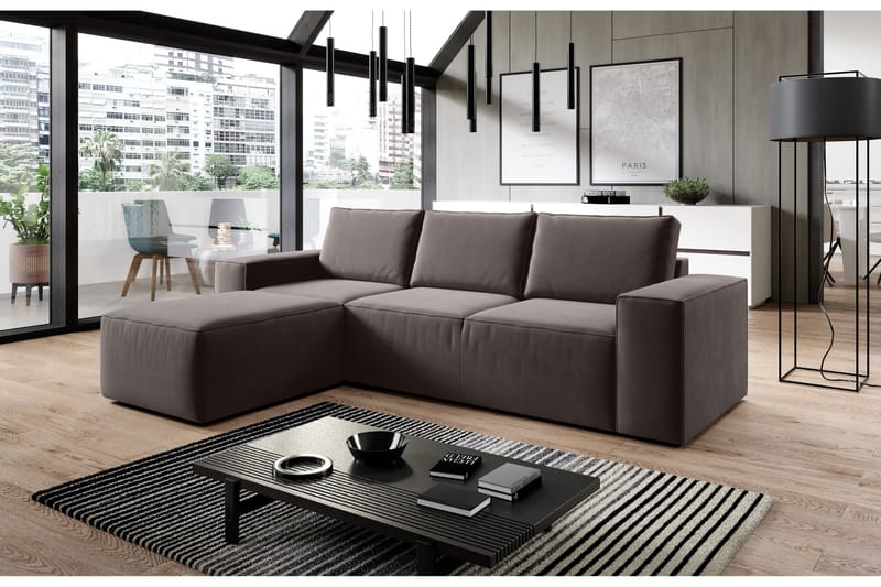 Kamli Sovesofa m. Divan med Oppbevaring - Mørkegrå - M�øbler - Sofaer - Sovesofaer