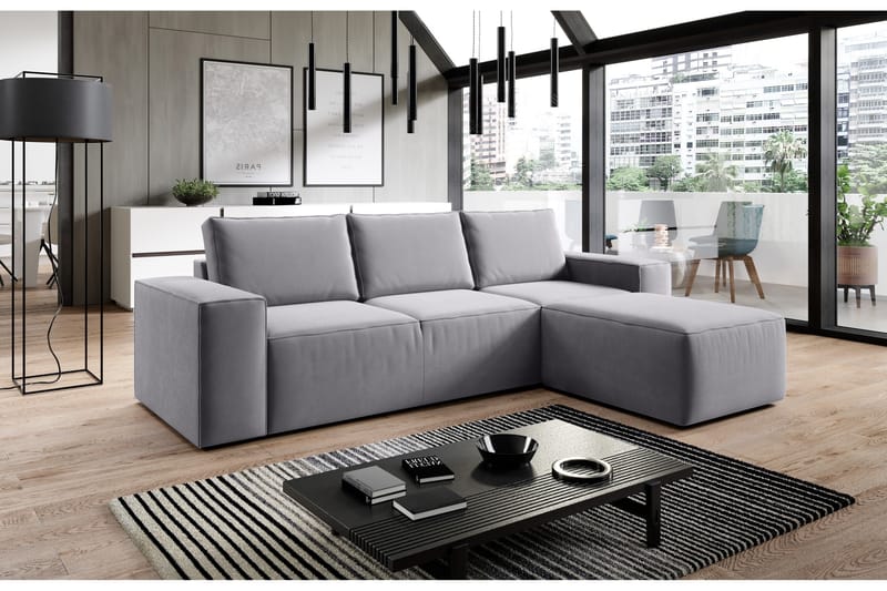 Kamli Sovesofa m. Divan med Oppbevaring - Mørkegrå - Møbler - Sofaer - Sovesofaer