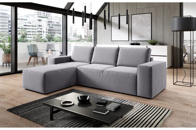 Kamli Sovesofa m. Divan med Oppbevaring - Mørkegrå - Møbler - Sofaer - Sovesofaer