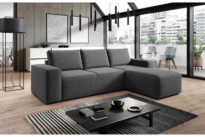 Kamli Sovesofa m. Divan med Oppbevaring - Mørkegrå - Møbler - Sofaer - Sovesofaer