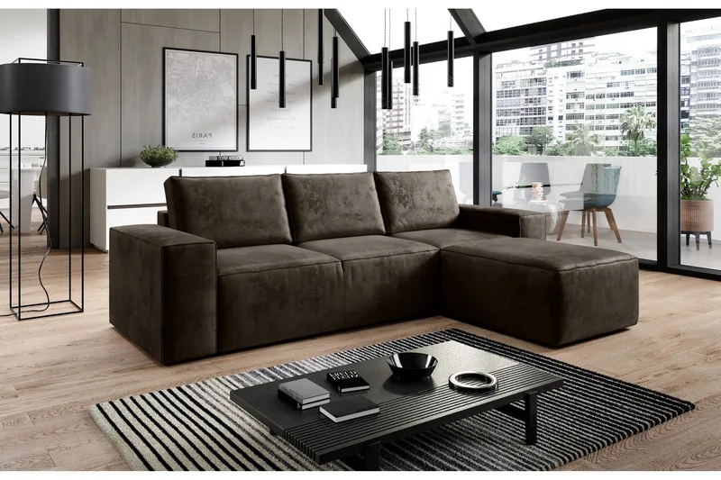 Kamli Sovesofa m. Divan med Oppbevaring - Rosa - Møbler - Sofaer - Sovesofaer