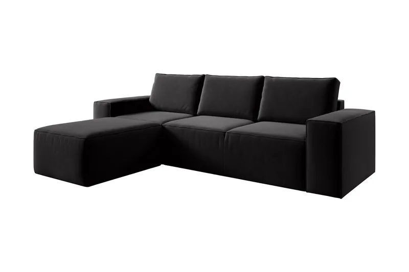 Kamli Sovesofa m. Divan med Oppbevaring, Svart