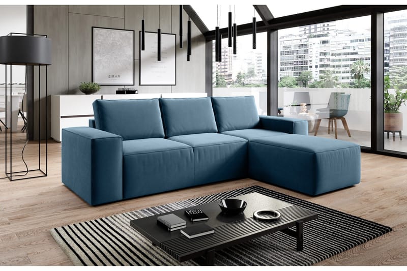 Kamli Sovesofa m. Divan med Oppbevaring - Turkis - Møbler - Sofaer - Sovesofaer