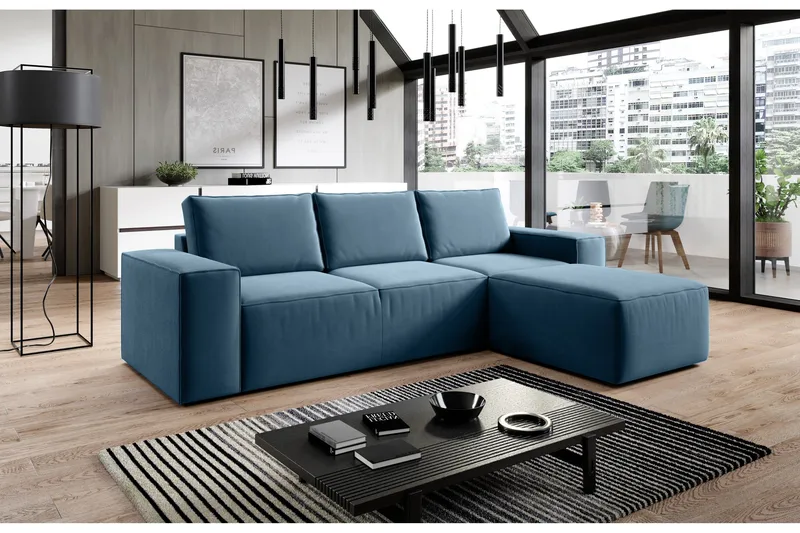 Kamli Sovesofa m. Divan med Oppbevaring - Turkis - Møbler - Sofaer - Sovesofaer