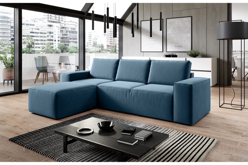 Kamli Sovesofa m. Divan med Oppbevaring - Turkis - Møbler - Sofaer - Sovesofaer