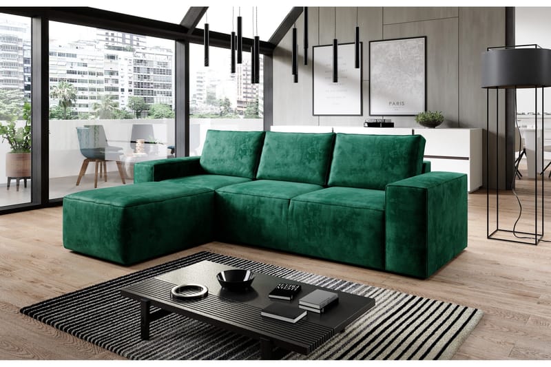 Kamli Sovesofa m. Divan med Oppbevaring - Turkis - Møbler - Sofaer - Sovesofaer