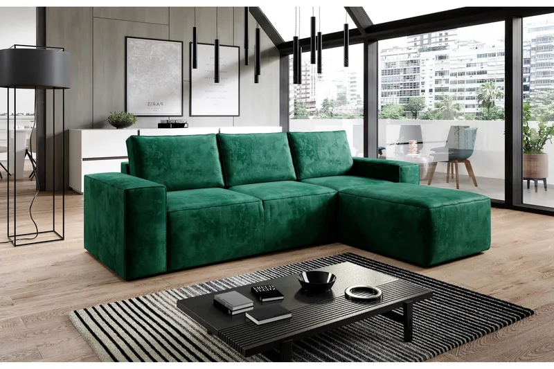 Kamli Sovesofa m. Divan med Oppbevaring - Turkis - Møbler - Sofaer - Sovesofaer