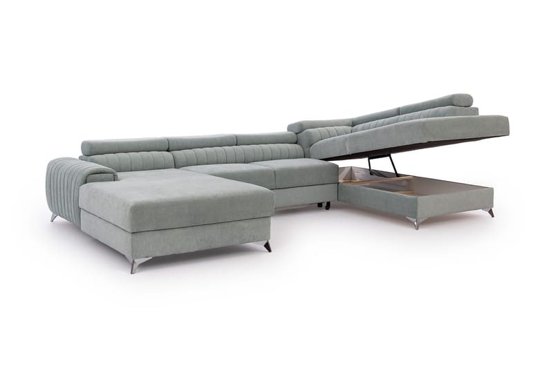 Kamran Sovesofa m. Divan og Sjeselong med Oppbevaring - Beige - Møbler - Sofaer - Sovesofaer