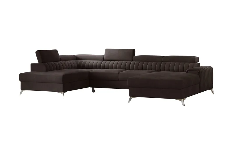 Kamran Sovesofa m. Divan og Sjeselong med Oppbevaring - Brun - Møbler - Sofaer - Sovesofaer