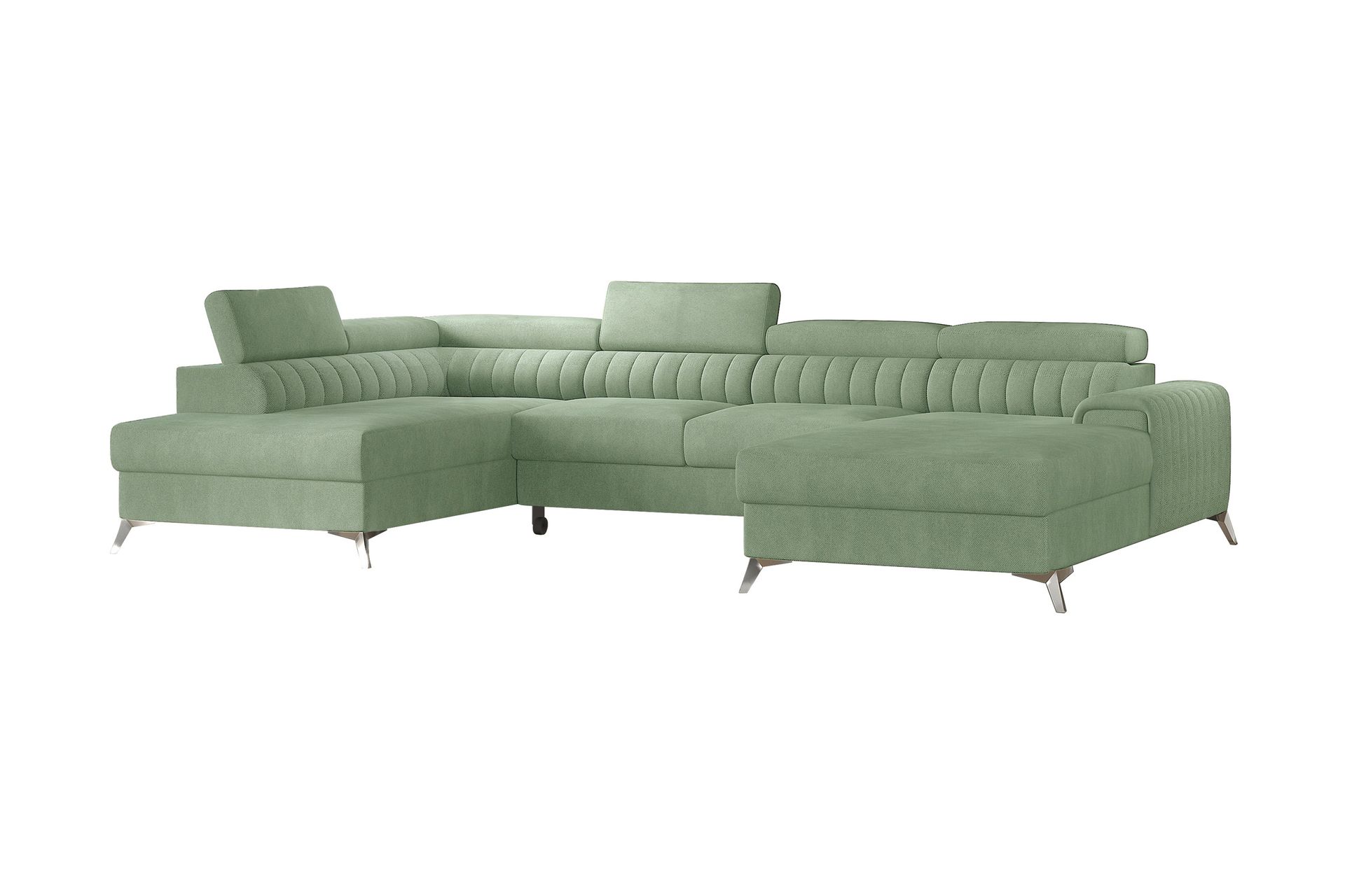 Kamran Sovesofa m. Divan og Sjeselong med Oppbevaring - Lyseblå - Møbler - Sofaer - Sovesofaer