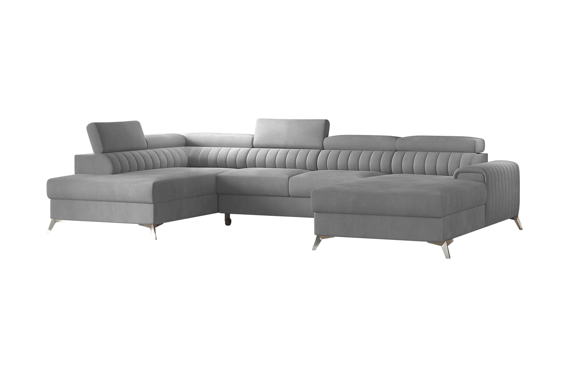 Kamran Sovesofa m. Divan og Sjeselong med Oppbevaring - Lysegrå