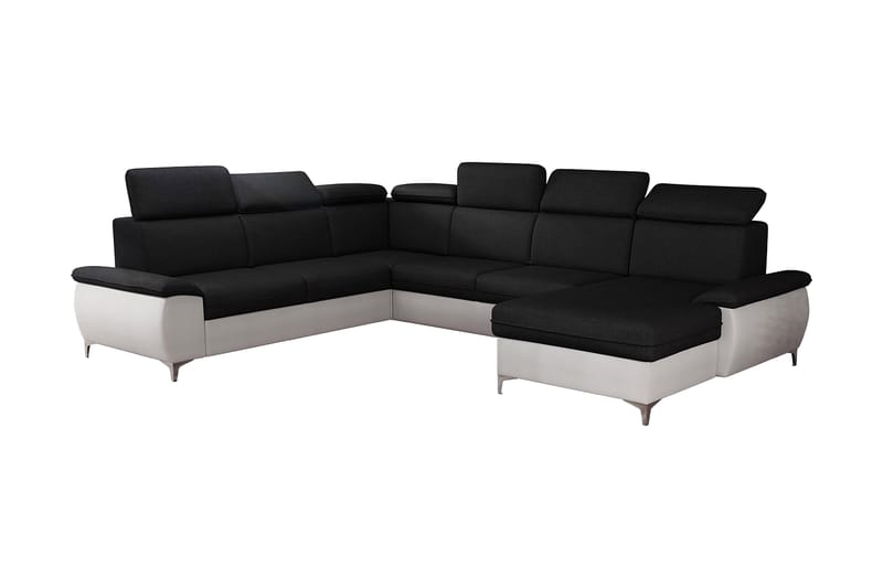 Karkula Hjørnesofa Høyre - Svart/Hvit - Møbler - Sofaer - Sovesofaer