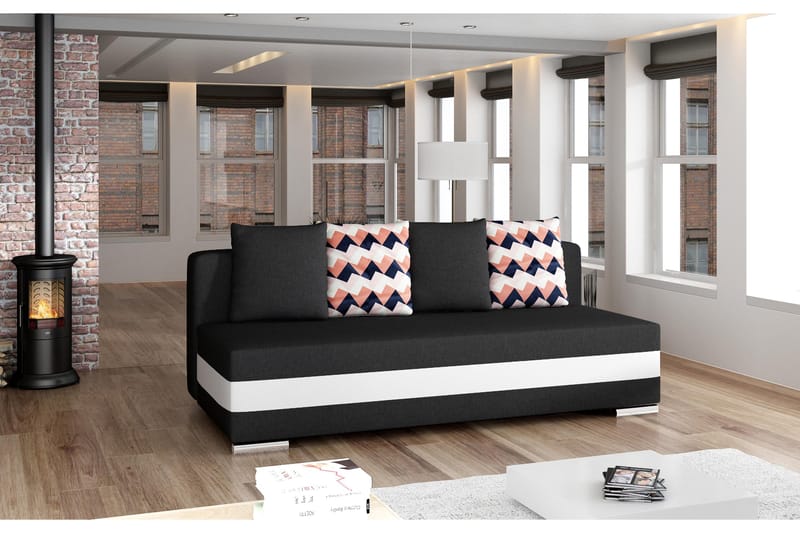 Karolez Sovesofa - Svart/Hvit - Møbler - Sofaer - Sovesofaer
