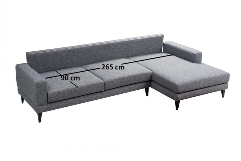 Katilaya Sovesofa med Divan Høyre - Grå - Møbler - Sofaer - Sovesofaer