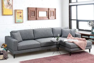 Katilaya Sovesofa med Divan Høyre - Grå - Møbler - Sofaer - Sovesofaer
