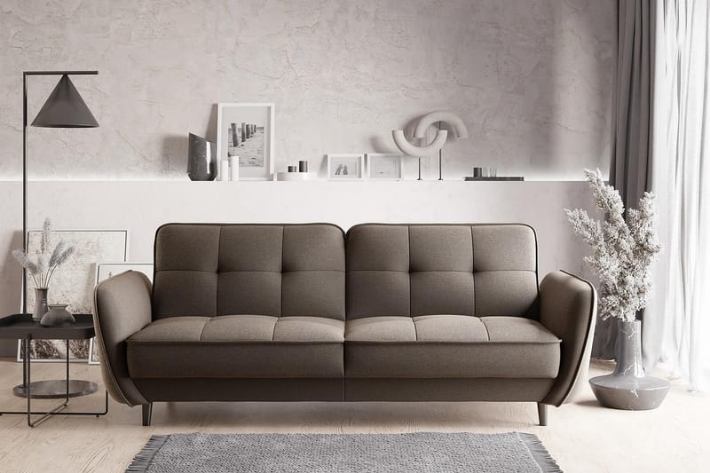 Katsuya Sovesofa 3-seters - Beige/Brun - Sovesofaer - 3 seters sovesofa