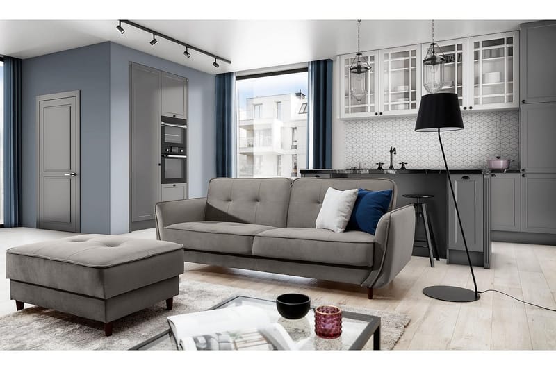 Katsuya Sovesofa 3-seters - Grå - Møbler - Sofaer - Sovesofaer