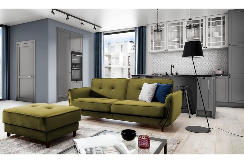 Katsuya Sovesofa 3-seters - Grønn - Møbler - Sofaer - Sovesofaer