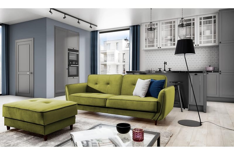 Katsuya Sovesofa 3-seters - Grønn - Møbler - Sofaer - Sovesofaer