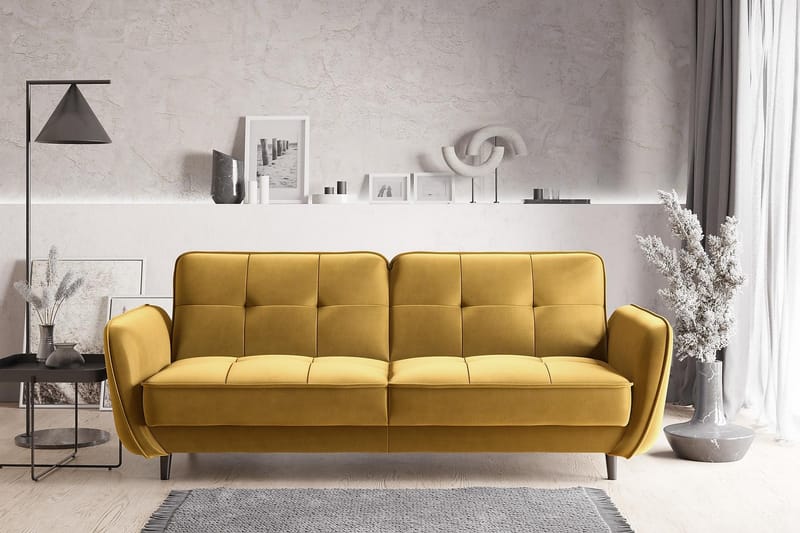 Katsuya Sovesofa 3-seters - Gul - Sovesofaer - 3 seters sovesofa