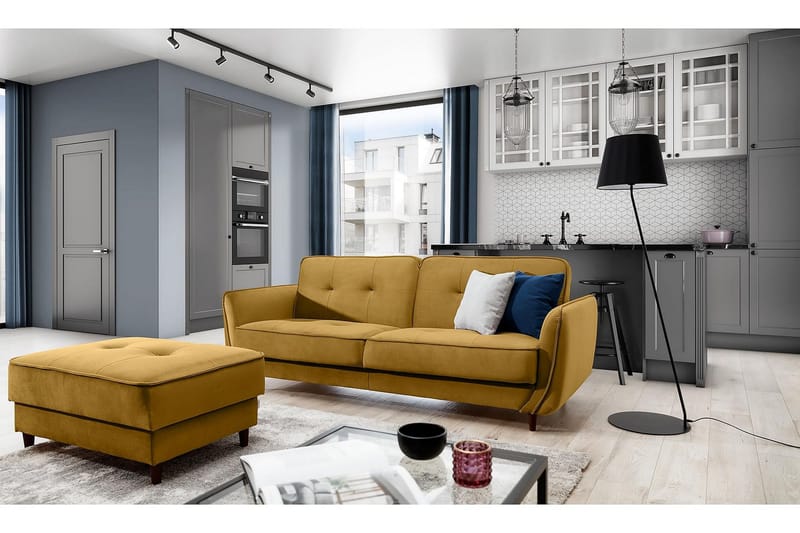 Katsuya Sovesofa 3-seters - Gul - Møbler - Sofaer - Sovesofaer