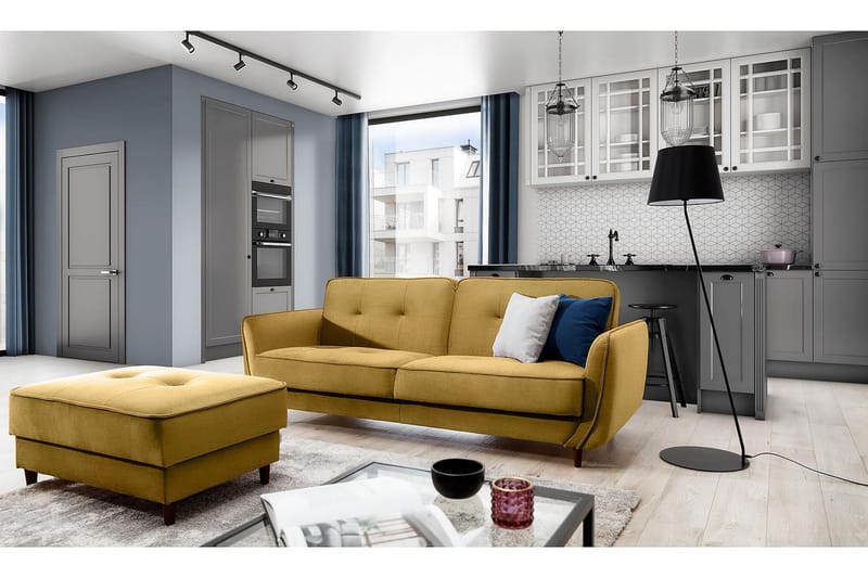 Katsuya Sovesofa 3-seters - Gul - Møbler - Sofaer - Sovesofaer