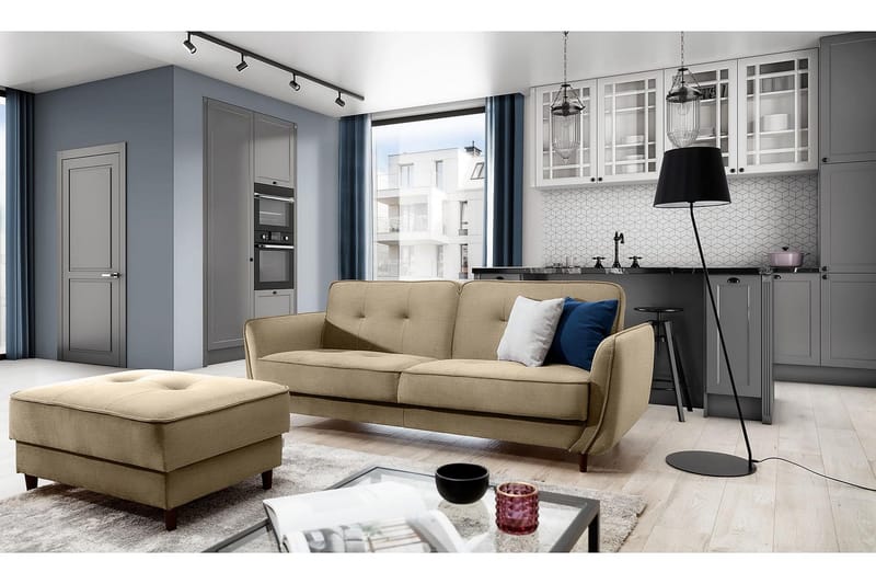 Katsuya Sovesofa 3-seters - Gul - Møbler - Sofaer - Sovesofaer