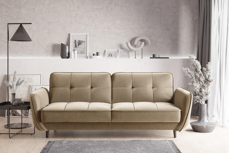 Katsuya Sovesofa 3-seters - Gul/Beige - Sovesofaer - 3 seters sovesofa