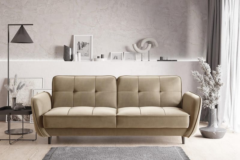 Katsuya Sovesofa 3-seters - Gul/Beige - Møbler - Sofaer - Sovesofaer