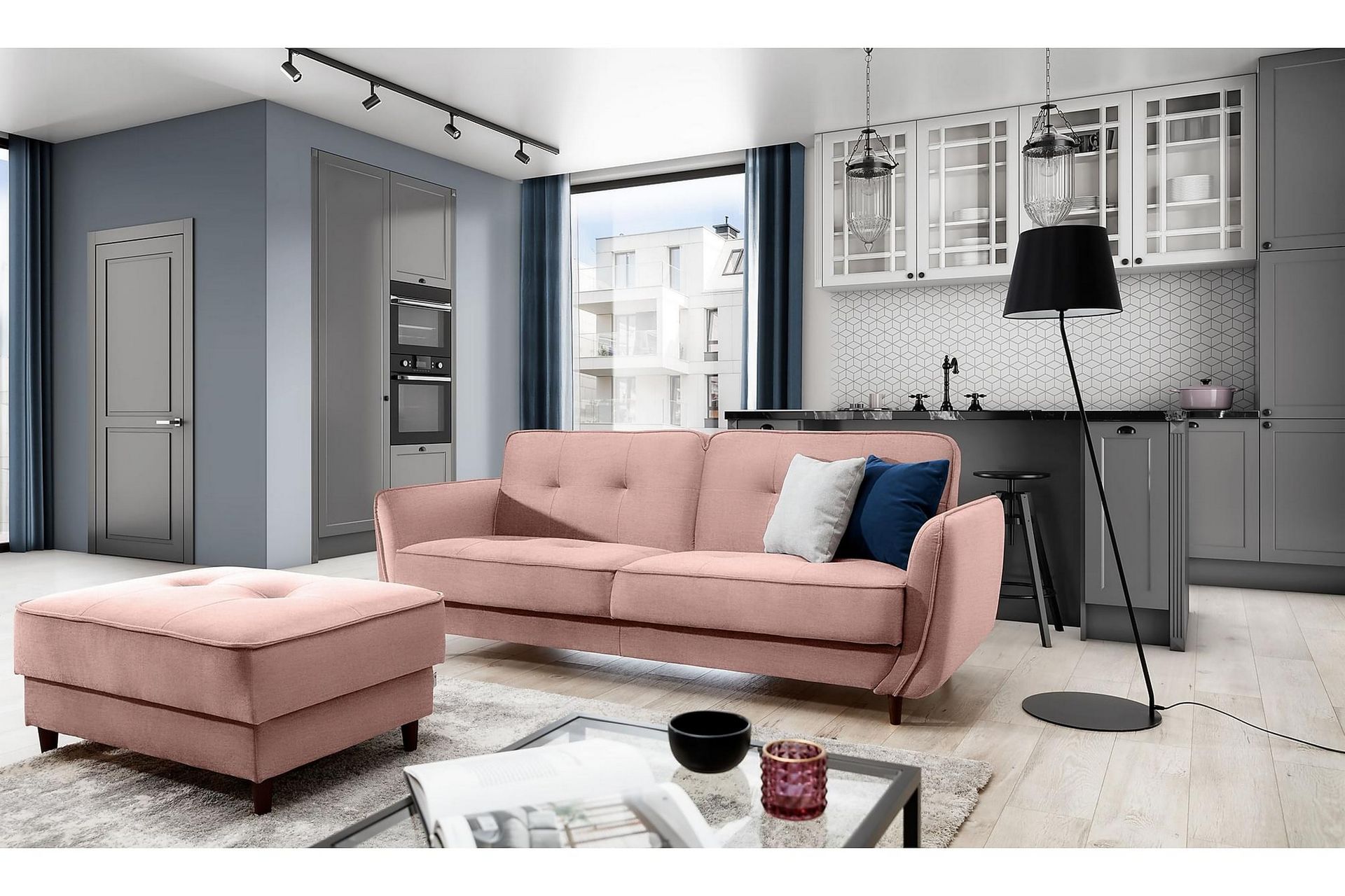 Katsuya Sovesofa 3-seters - Lyserosa - Møbler - Sofaer - Sovesofaer