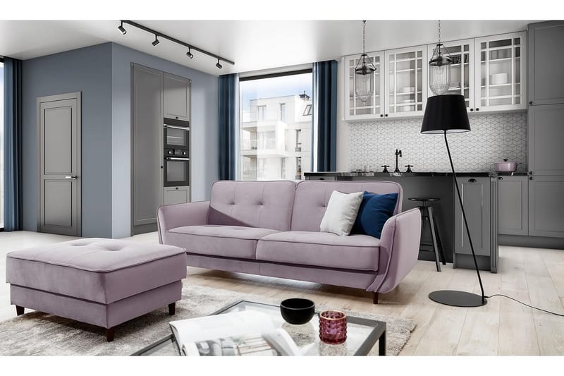 Katsuya Sovesofa 3-seters - Lyserosa - Møbler - Sofaer - Sovesofaer