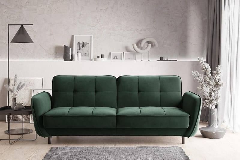 Katsuya Sovesofa 3-seters - Mørkegrønn - Sovesofaer - 3 seters sovesofa