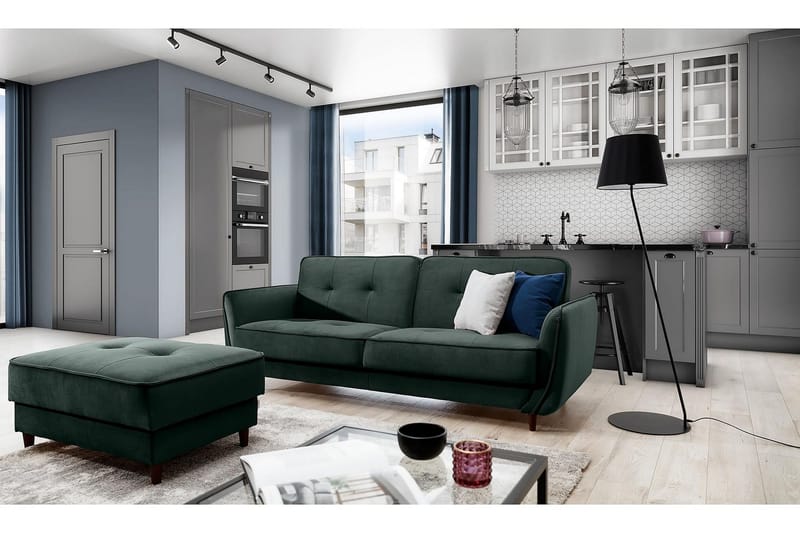 Katsuya Sovesofa 3-seters, Mørkegrønn