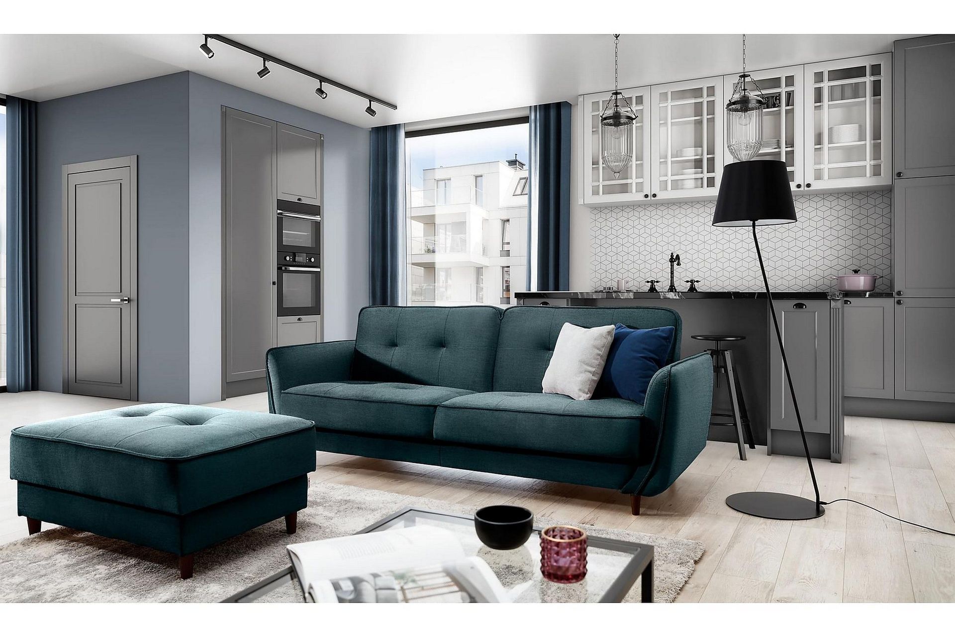 Katsuya Sovesofa 3-seters - Mørkegrønn