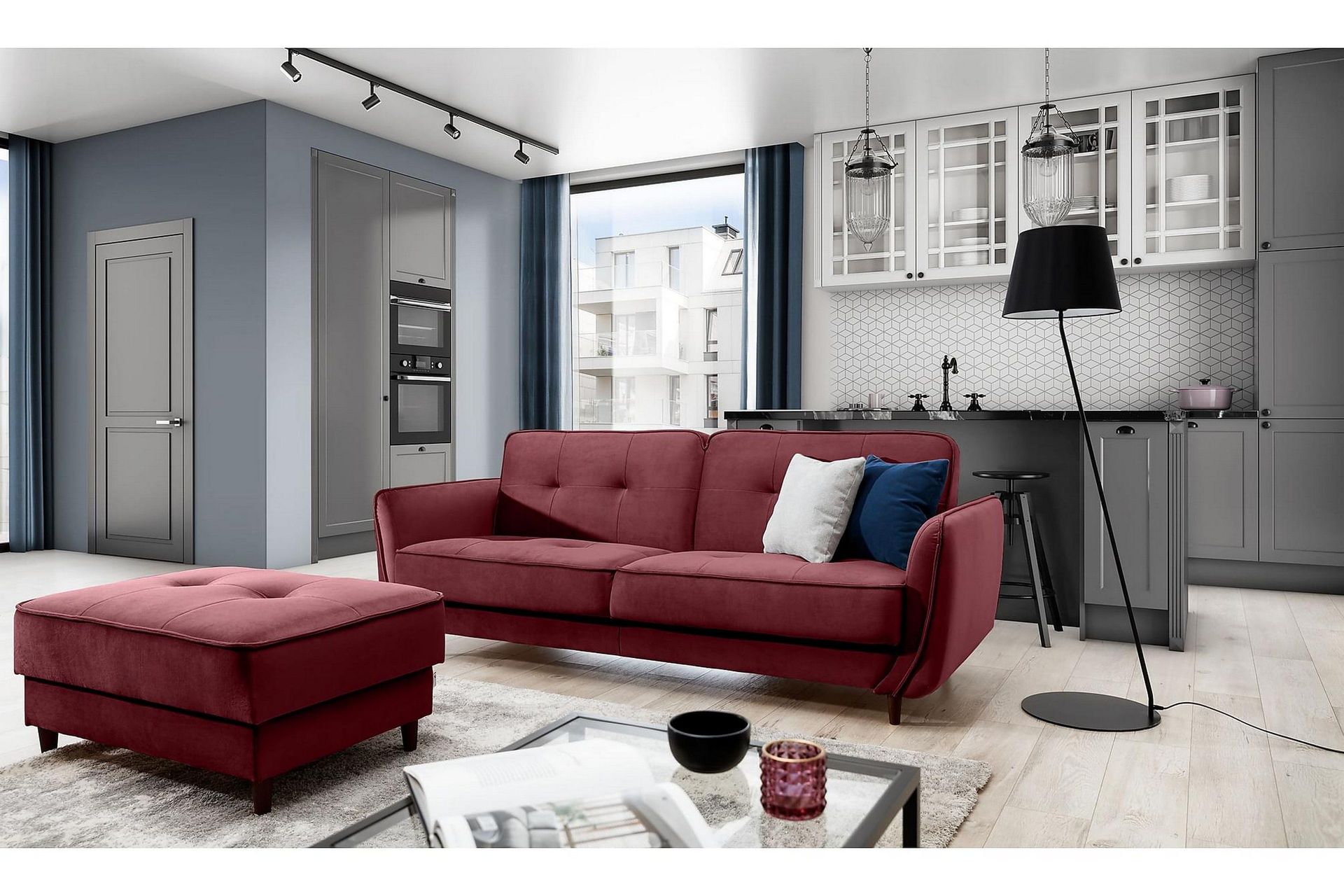 Katsuya Sovesofa 3-seters - Rød