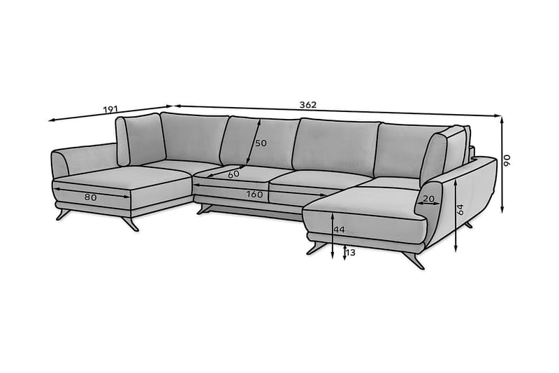 Katun Sovesofa Dobbeltsjeselong - Blå - Sovesofaer