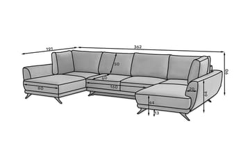 Katun Sovesofa Dobbeltsjeselong - Grå - Møbler - Sofaer - Sovesofaer