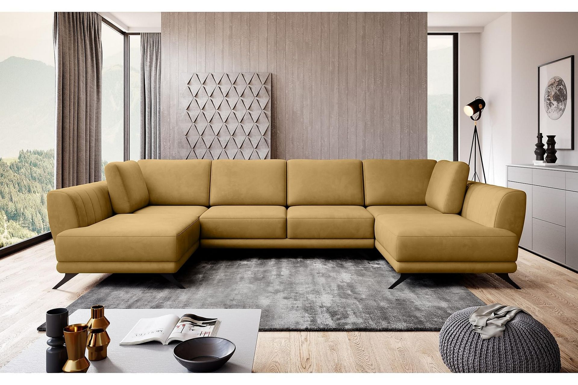 Katun Sovesofa Dobbeltsjeselong - Gul - Møbler - Sofaer - Sovesofaer