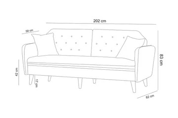 Keena Sovesofa 3-seter - Grå - Møbler - Sofaer - Sovesofaer
