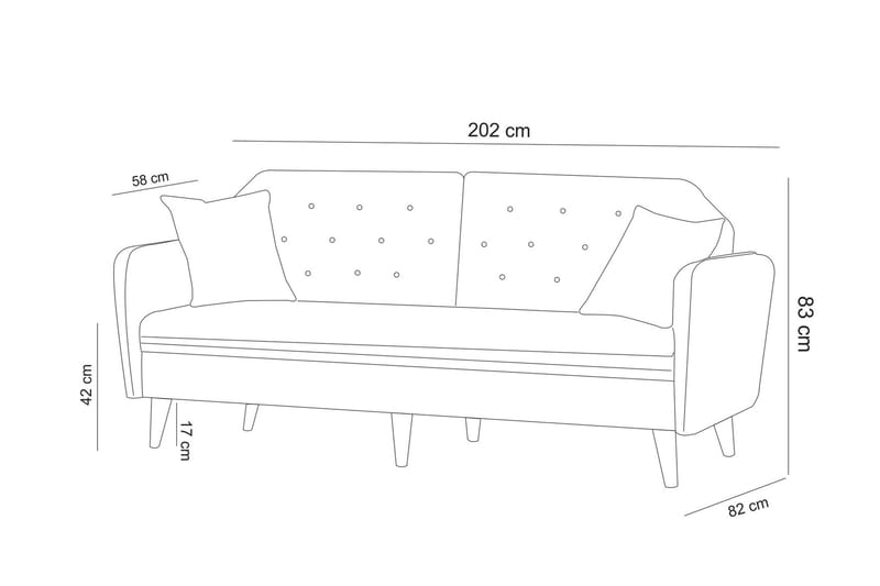 Keena Sovesofa 3-seter - Mørkeblå - Møbler - Sofaer - Sovesofaer