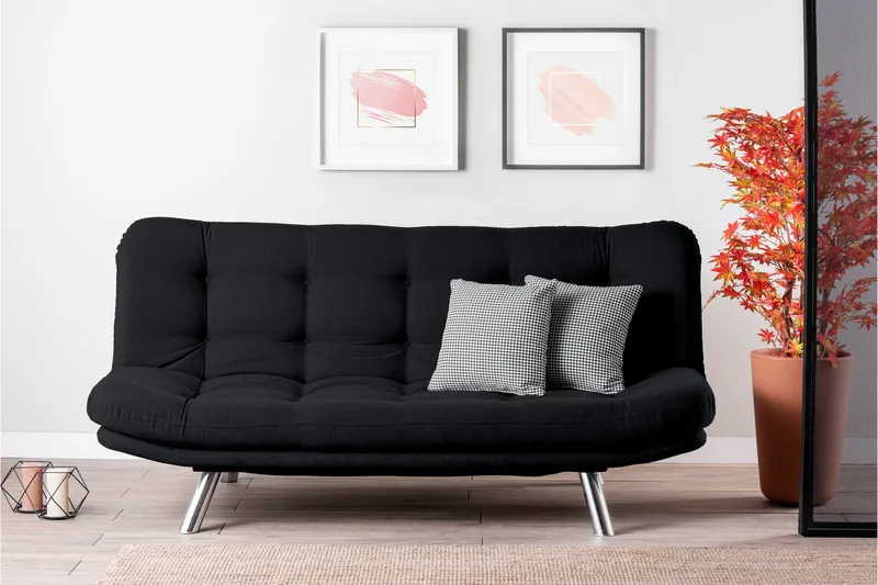 Kingaroy Sovesofa 3-seter 200x104 cm - Svart - Møbler - Sofaer - Sovesofaer