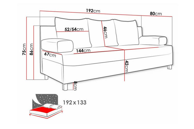 Kintore 2-seters Sovesofa - Beige - Møbler - Sofaer - Sovesofaer