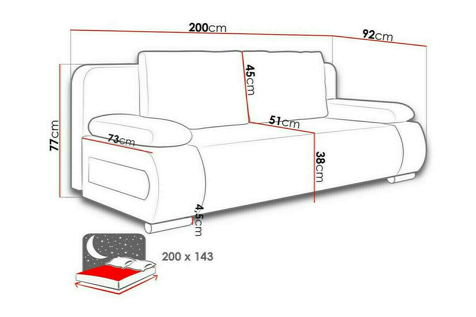 Kintore 2-seters Sovesofa - Beige - Møbler - Sofaer - Sovesofaer
