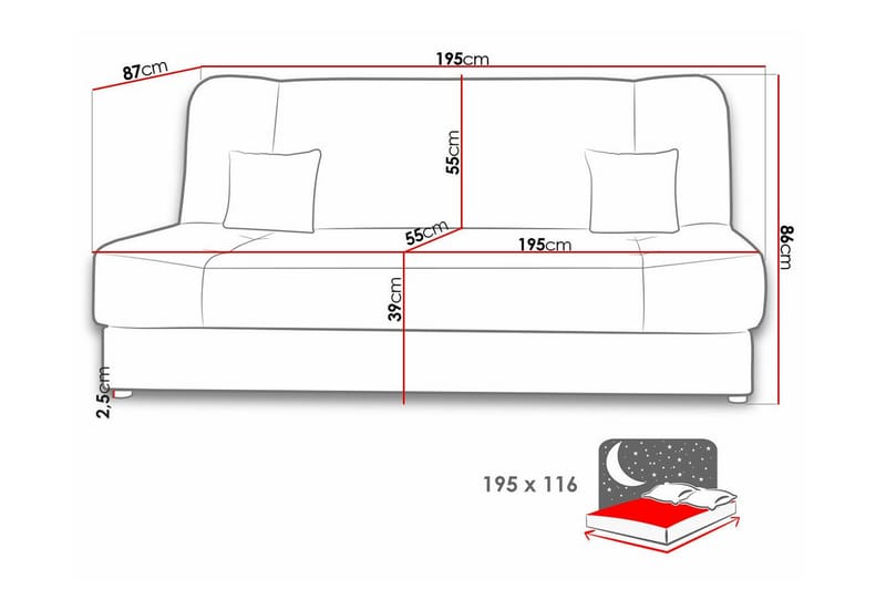 Kintore 2-seters Sovesofa - Gul/Brun - Sovesofaer - 2 seters sovesofa