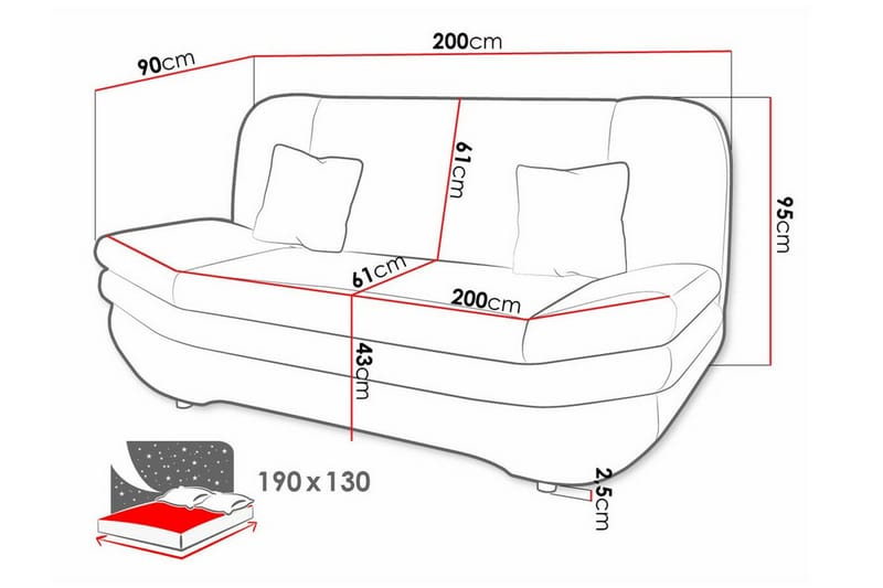 Kintore 2-seters Sovesofa - Hvit - Sovesofaer - 2 seters sovesofa