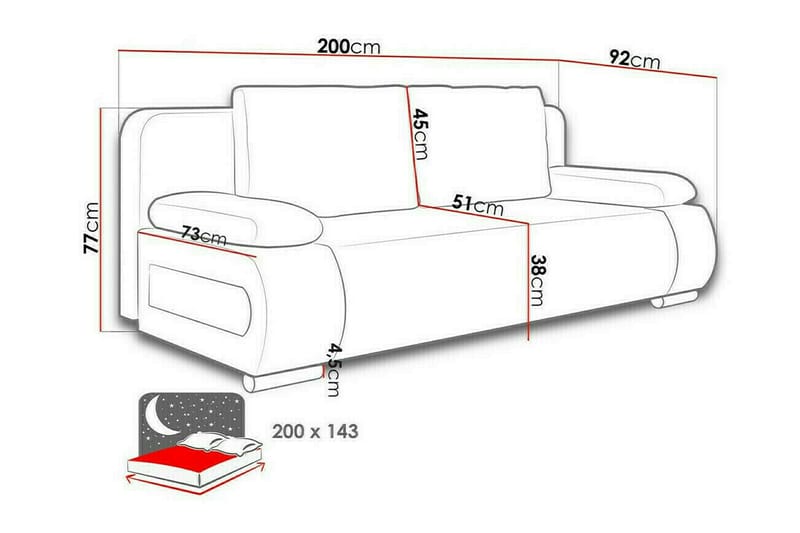 Kintore 2-seters Sovesofa - Lysegrå/Mørkegrå - Sovesofaer - 2 seters sovesofa